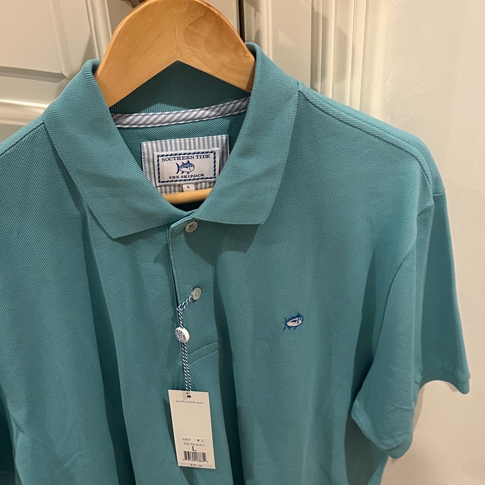 Southern Tide Men's Aqua Polo Shirt